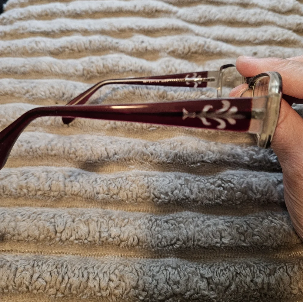 SALE ** Elegant Prescription Burgundy Glasses with Silver Accents